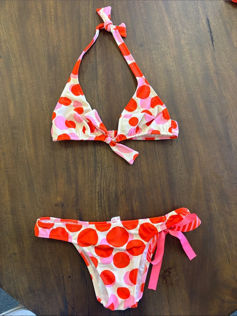 NWT RARE Salina’s set, Brazilian bottom and halter top. Polka dot print - Picture 1 of 4